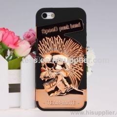 best price for Skeleton Head Two-layer Metal And Silicon 3D Case For iphone5 fast shipping
