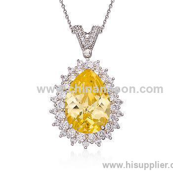 Topaz Brass cubic zircon pendant