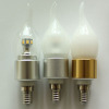 Led candle bulb E14-CA3712A-6WA 6w 470LM-550LM E14 base conductivity aluminum+glass cover milky white