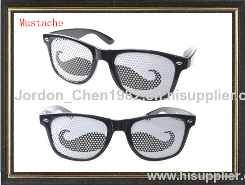 Custom LOGO lens sunglasses,mustache sticker sunglasses custom logo sunglasses pass CE FDA sunglasses with logo on lens