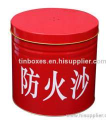 Large round tin box