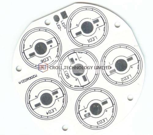 Aluminum Based Printed Circuit Board PCB LED Lighting LF HASL Punch Snow white solder resist