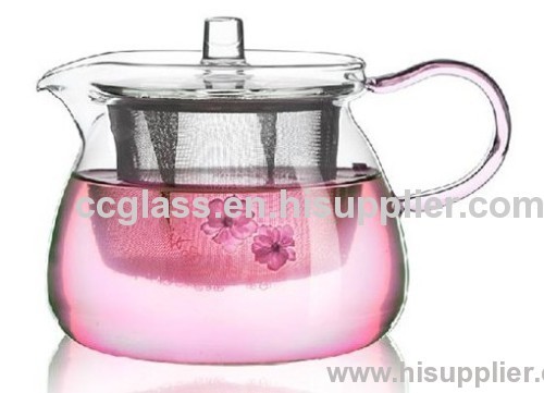Mouth Blown Insulated Glass Teapot Coffee Pot