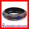 2013 new colorful geometry pattern pave crystal bangle bracelets