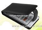 Black Flip Genuine Leather Case Cover , LG P880 Optimus 4x HD Cell Phone Pouch
