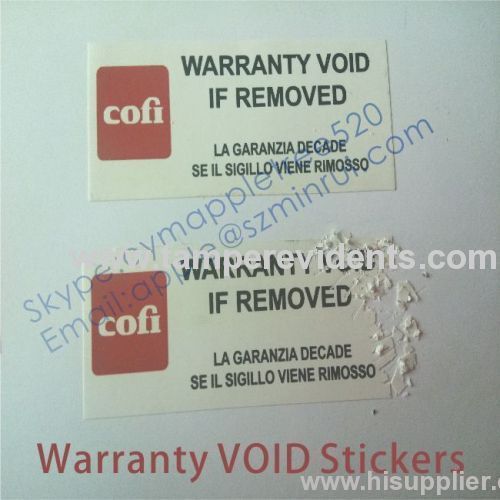 Custom Printed Destructive Warranty Logo Stickers,Warranty VOID If Removed Sticker,Warranty VOID If Seal Broken Labels