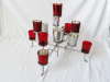 metal base glass cup candle holder with silver color