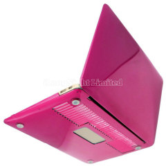 Straight line groove design Crystal Polycarbonate Plastic Protector Shell For 11-inch Macbook Air - Dark Pink