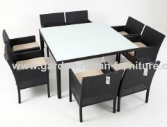 Garden rattan dining table and chair 8 persons sets