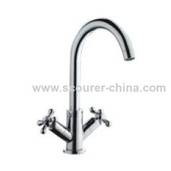 Chrome Double Lever Mono Kitchen Faucet