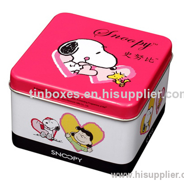 Small square tea tin