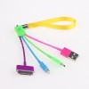 Colorful Convenient 3 in 1 USB Charger Cable For iPhone 4S iPhone 5 Samsung HTC Blackberry Sony
