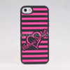 Victorias secret stripe silicone back case for iPhone 5/love silicone case