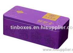 Rectangular tea tin box