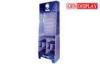 Retail Corrugated POS Cardboard Hook Display Blue For Supermarket