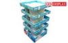 Food Floor Tier Cardboard Display Shelves With Corrugated Four Sides