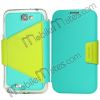 Dual Color Magnetic Clasp Flip TPU+PU Leather Hybrid Case for Samsung Galaxy Note 2 N7100 with Card Slots