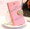 Shining Diamond Magnitic Power Glittering Flip Stand Leather Case for iPhone5 with TPU Inner Case
