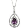 Amethyst CZ Pendant with Pearcut shape