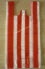 white/red striped vest bag,promotional packing bag,red bag,Promotion Bag,Grocery Bags