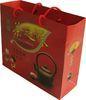 Red Kraft Paper Carrier Bags Color Printing Tea for Brand Shops