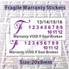 Custom 20x8mm Purple Destructible Warranty Stickers with Dates,Stickers Warranty Labels,Fragile Brittle Warranty Labels