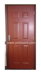 wooden edge steel door with pvc film coated