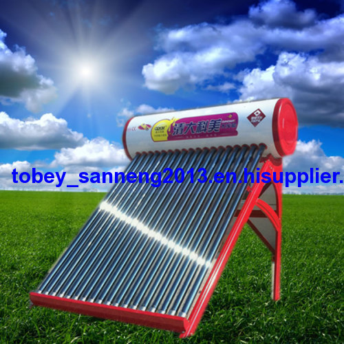 2013 hot sales red color paint integrated unpressurized solar water heaters/solar geyser ( manufacture )