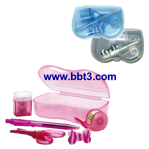 Promotional plastic 6pc stationery set