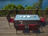Glass patio rattan furniture dining table