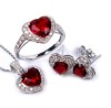 Ruby jewellery set with heart shape stones