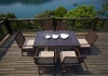 Rectangle patio furniture rattan table and chairs