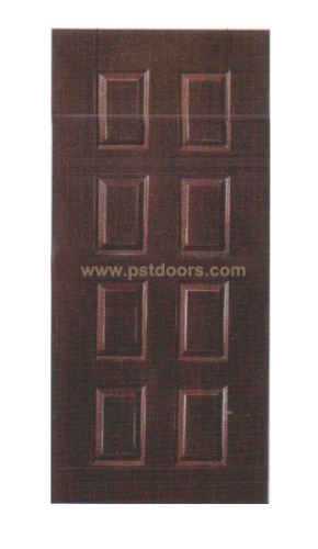 8 Panel Steel Door With PVC Laminated