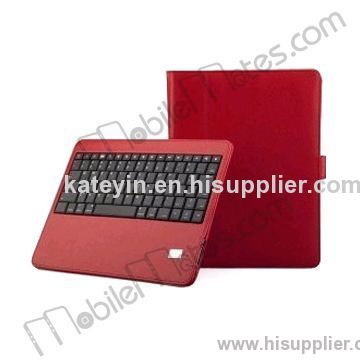 High Quality Folio Style Leather Case and Magnetic Removable Bluetooth Keyboard for iPad 2/New iPad