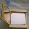 Wood frame compact cosmetic mirror