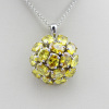 Fashion Jewelry 925 Sterling Silver Yellow Cubic Zircon Gemstone Pendant