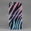 brand new for Colorful Zebra-stripe Diamond Plastic Case For iPhone 5