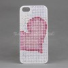 2013 fashion and new Diamond Plastic Case For iPhone 5 with Heart-shape Pattern desgin