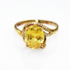 18K gold plated 925 silver ring,fashion jewelry created topaz and clear cubic zircon ring