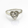 New Designer Jewelry 925 Silver Pave Created Diamonds Heart Ring