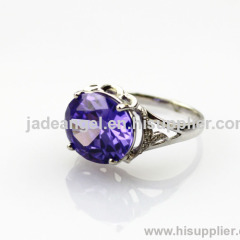 Hot Sale 925 Sterling Silver Amethyst Cubic Zircon Ring