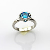 925 Sterling Silver with Solitaire 6mm Created Blue Topaz Engagement Ring