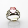 Designer Jewelry Solid 925 Silver with Created Ruby Ring Pave Cubic Zircon