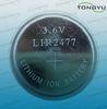 3.6v Lithium-Ion Button Battery 190mah, LIR2477 Lithium Coin Cell Battery
