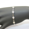 925 Silver Jewelry , Sterling Silver Link Bracelet with Clear CZ Diamonds