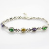 Gemstone Jewelry 925 Sterling Silver Link Bracelet with Multicoloured Cubic Zircon Color