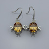 Sterling Silver Jewelry 925 Silver Citrine Cubic Zircon Earrings Jewelry