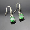 fashion silver jewelry 925 solid silver green cubic zircon earrings