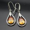 silver jewelry,925 silver cubic zircon dangle earrings