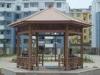 WPC Shade Pavilion and Plastic Wood Pergola for Rest Area or Public Construction